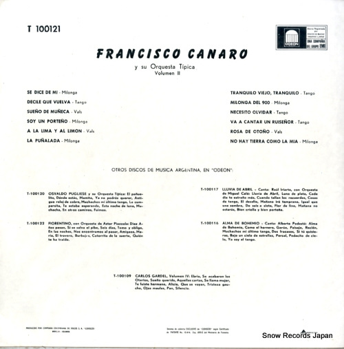 CANARO, FRANCISCO francisco canaro y su orquesta tipica vol.ii T100121