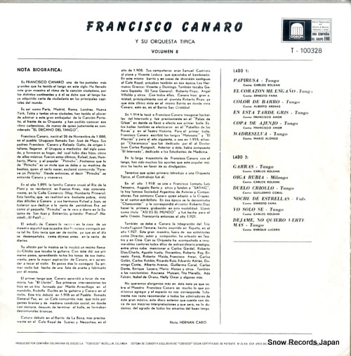 CANARO, FRANCISCO francisco canaro y su orquesta tipica volumen 8 T-100328