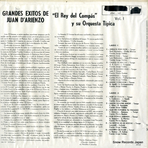 D'ARIENZO, JUAN grandes exitos de juan d'arienzo vol.1 LPVC-162