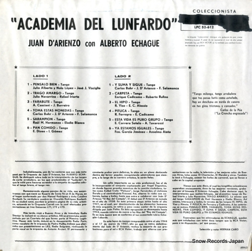 D'ARIENZO, JUAN academia del lunfardo LPC52-612