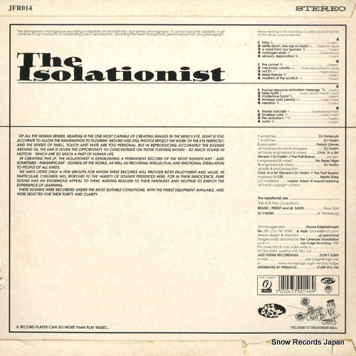 ISOLATIONIST, THE the isolationist JFR014