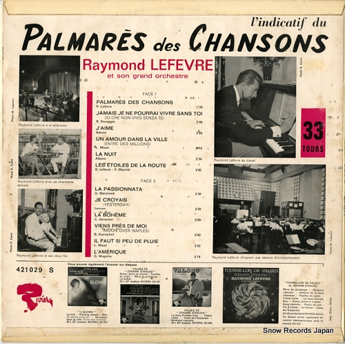 LEFEVRE, RAYMOND palmares des chansons 421029