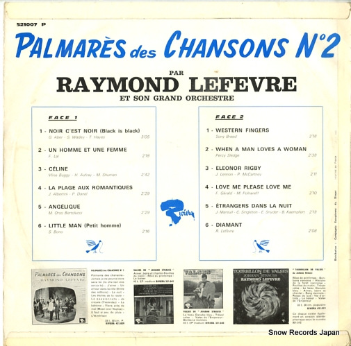 LEFEVRE, RAYMOND palmares des chansons n2 521007