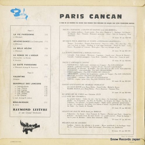 LEFEVRE, RAYMOND paris cancan 820.024