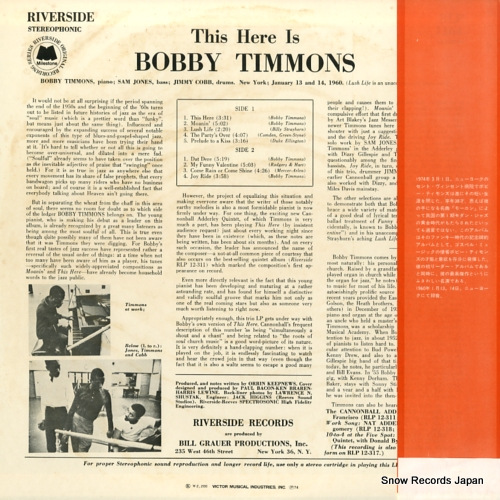 TIMMONS, BOBBY this here is bobby timmons SMJ-6050