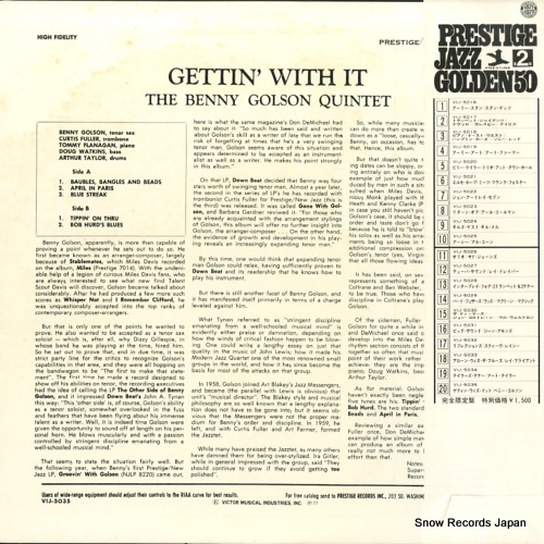 GOLSON, BENNY gettin' with it VIJ-5035