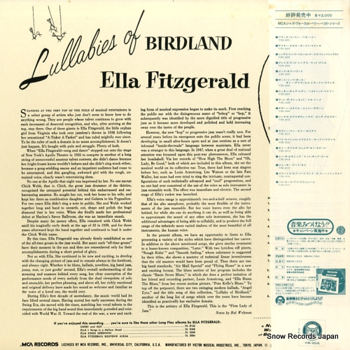 FITZGERALD, ELLA lullabies of birdland VIM-4516