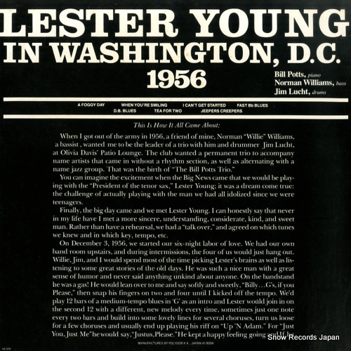 YOUNG, LESTER at olivia davis' patio lounge washington, district of columbia, 1956 MTF1819