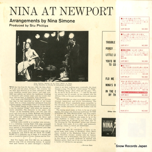 SIMONE, NINA nina simone at newport UXP-97-Y