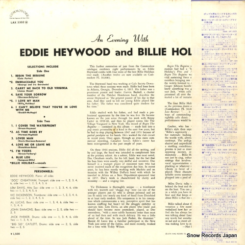 HEYWOOD, EDDIE an evening with eddie heywood and billie holiday LAX3302M