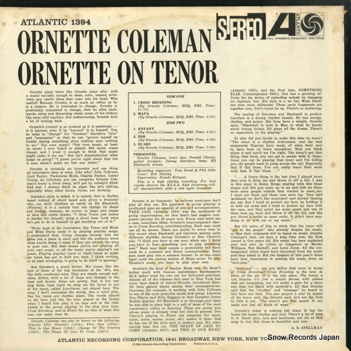 COLEMAN, ORNETTE ornette on tenor SD1394