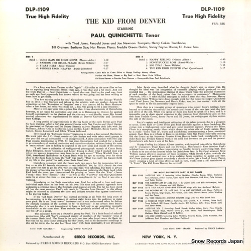 QUINICHETTE, PAUL the kid from denver DLP-1109 / FSR-585