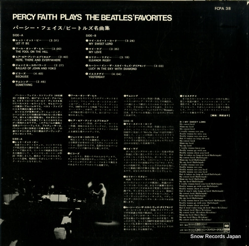 FAITH, PERCY plays the beatles'favorites FCPA38