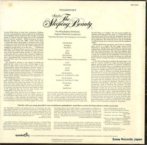 ORMANDY, EUGENE tchaikovsky; suite from