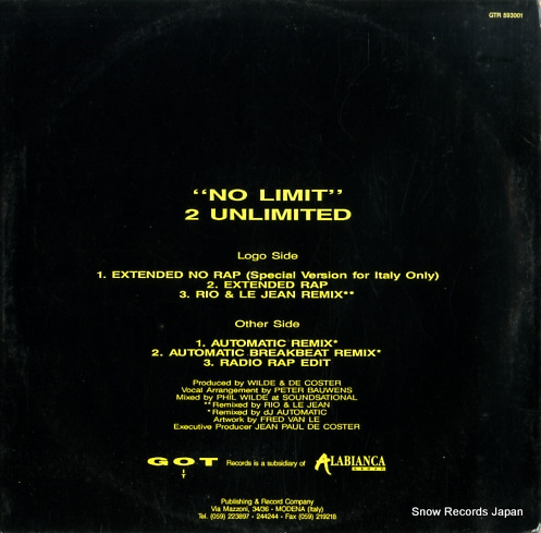 2 UNLIMITED no limit GTR593001