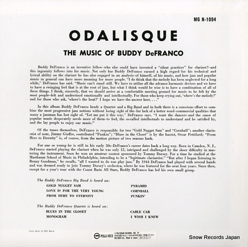 DEFRANCO, BUDDY odalisque / the music of buddy defranco POJJ-1613
