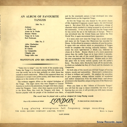 MANTOVANI an album of favourite tangos LLB20002