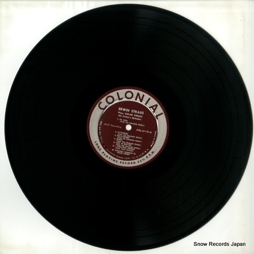 STRAUS, ERWIN erwin straus plays oscar straus his father's melodies COL-LP-153
