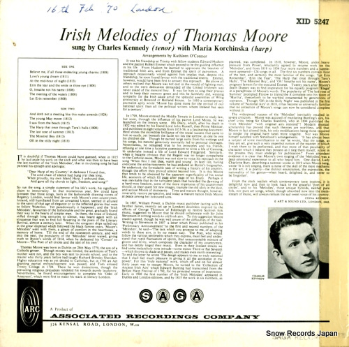 KENNEDY, CHARLES irish songs & melodies of thomas moore STXID5247