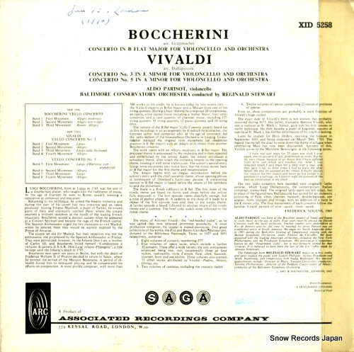 PARISOT, ALDO boccherini / vivaldi; cello concertos STXID5258