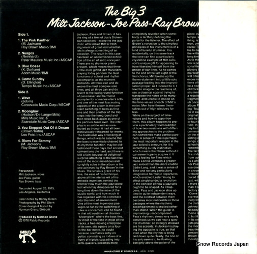 JACKSON, MILT, - JOE PASS - RAY BROWN the big 3 MW2169
