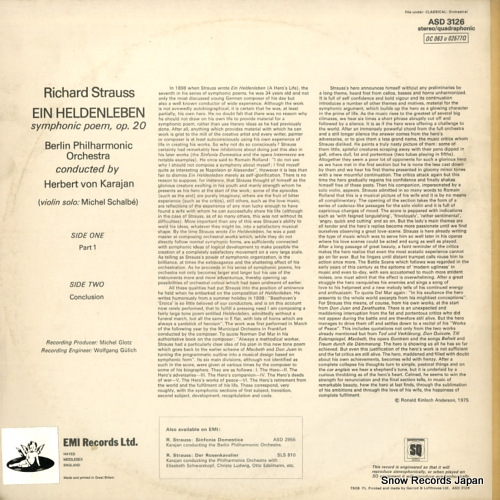 KARAJAN, HERBERT VON r.strauss; ein heldenleben ASD3126