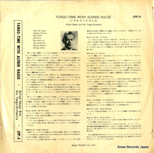 HAUSE, ALFRED tango time with alfred hause LPP-4