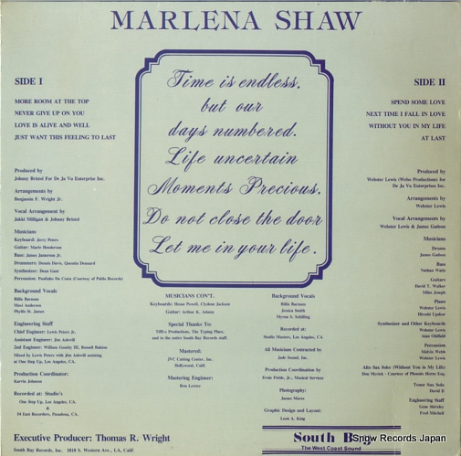 SHAW, MARLENA let me in your life SB1004