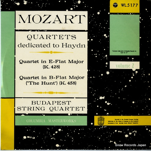 ブダペスト弦楽四重奏団 mozart; quartets dedicated to haydn WL5177