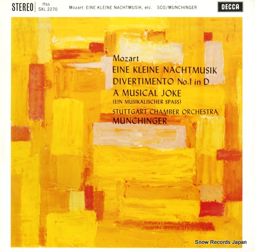 カール・ミュンヒンガー mozart; eine kleine nachtmusik / divertimento no.1 in d / a musical joke SXL2270