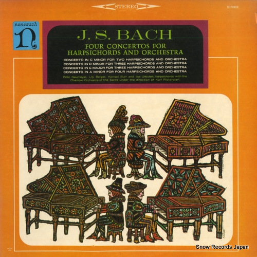 �����롦�ꥹ�ƥ�Х�� bach; four concertos for harpsichords and orchestra H-71019