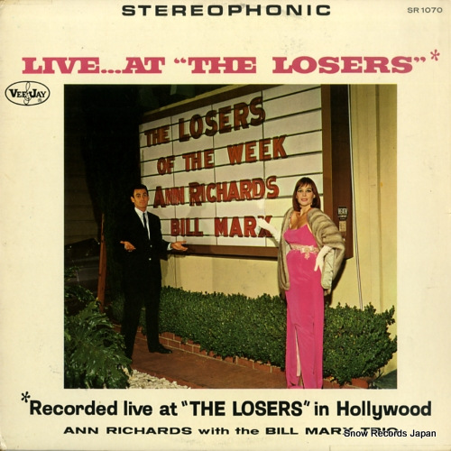 ���󡦥���㡼�����ӥ롦�ޥ륯�����ȥꥪ live at the losers SR1070 / VJLP1070