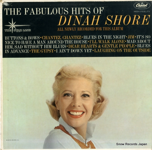 ダイナ・ショア the fabulous hits of dinah shore T1704