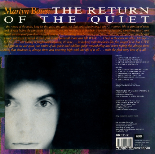 BATES, MARTYN the return of the quiet BRED81