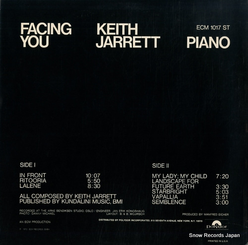 JARRETT, KEITH facing you ECM1017ST