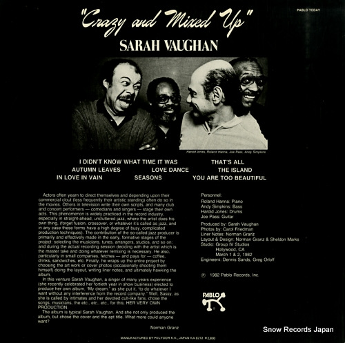 VAUGHAN, SARAH crazy and mixed up 28MJ3202