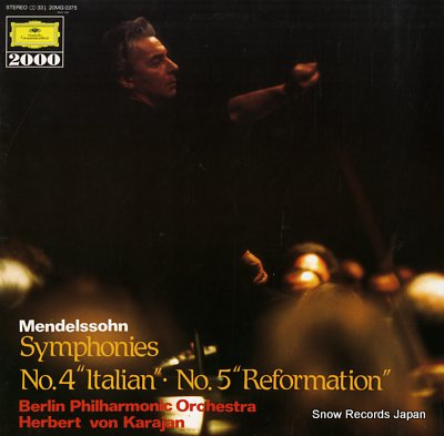 KARAJAN, HERBERT VON mendelssohn; symphonies no.4 