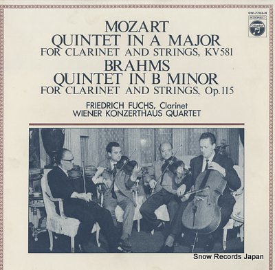 FUCHS, FRIEDRICH mozart; quintet in a major OW-7763-N