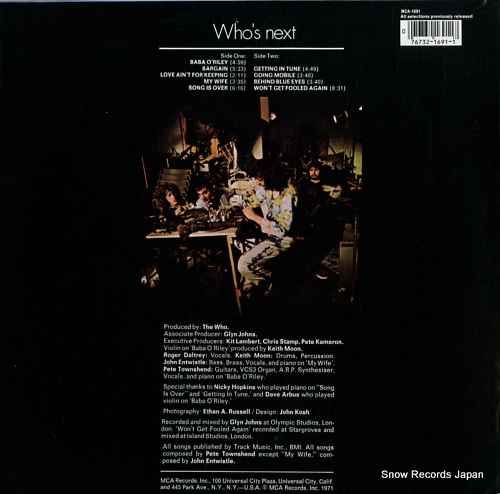 WHO, THE who's next MCA-1691