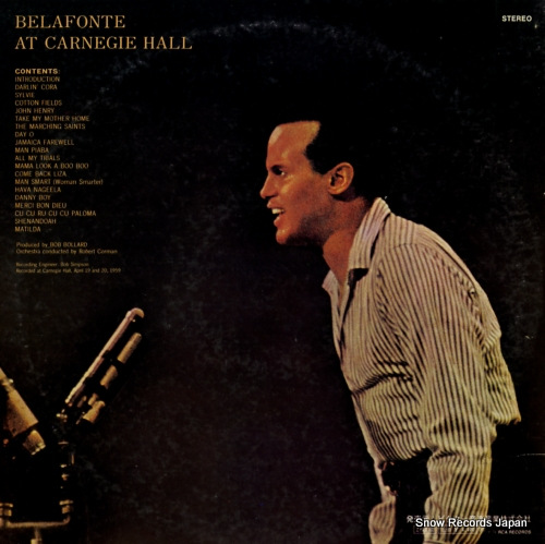 BELAFONTE, HARRY belafonte at carnegie hall RCA-5125