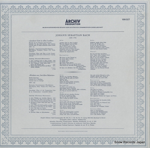 RICHTER, KARL bach; jauchzet gott in allen landen 198027
