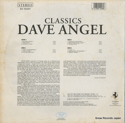 ANGEL, DAVE classics RS96089 - back cover