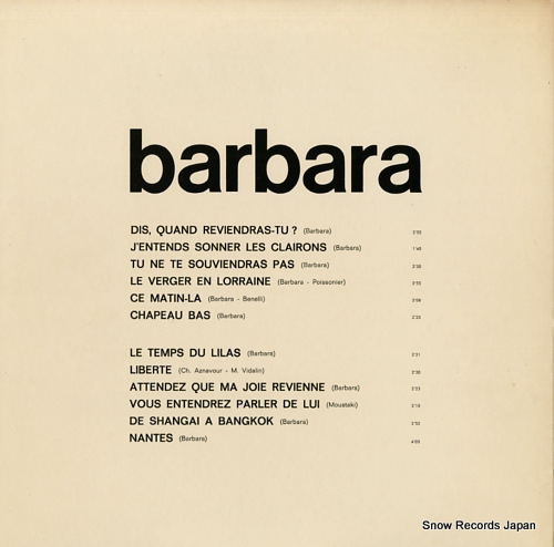 BARBARA dis, quand reviendras-tu? ECPM-6