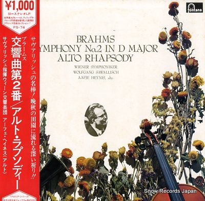 SAWALLISCH, WOLFGANG brahms; symphony no.2 in d major alto rhapsody FG-74