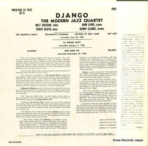 MODERN JAZZ QUARTET, THE django SMJ-6502(M)