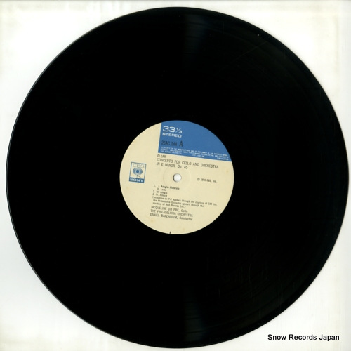 DU PRE, JACQUELINE elgar; concerto for cello and orchestra 25AC144