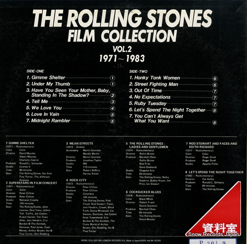 ROLLING STONES, THE film collection vol.2 L20P-1160