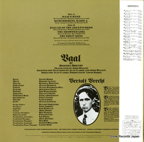 BOWIE, DAVID bertolt brecht's baal RPL-2122