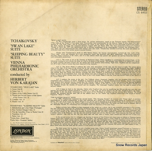 KARAJAN, HERBERT VON tchaikovsky; swan lake, sleeping beauty CS6452