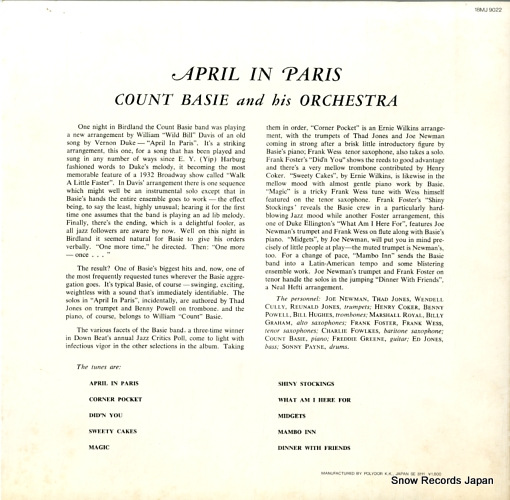 BASIE, COUNT april in paris 18MJ9022